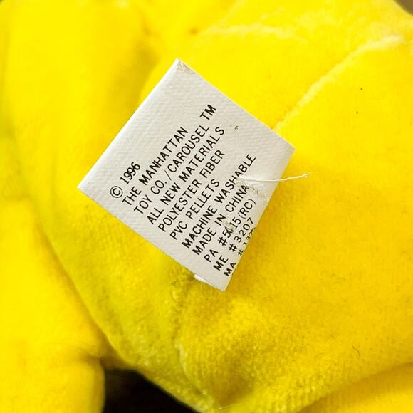 The Manhattan Toy Company 1996 5 in. Yellow Duck Bean Vintage Plushie RARE - Picture 8 of 10